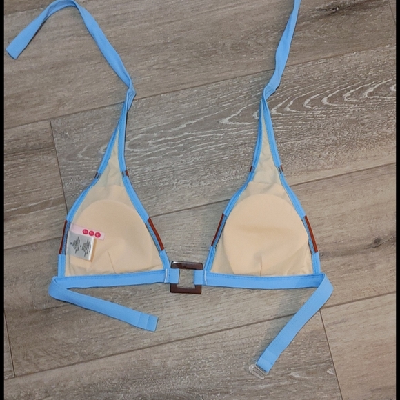 Gorgeous blue and brown bikini top s z med - Picture 4 of 5